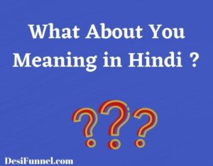 What About You Meaning in Hindi - व्हाट अबाउट यू का हिंदी मीनिंग