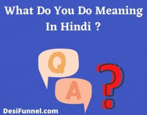 व्हाट डू यू डू का मतलब क्या होता है - What Do You Do Meaning In Hindi ?