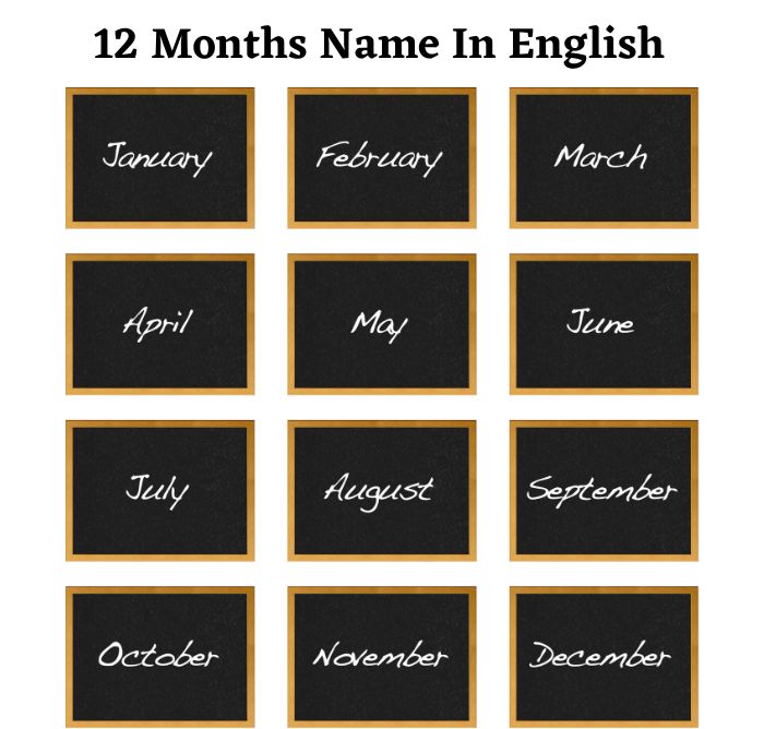 12 Months Name In English - 12 महीनों के नाम इंग्लिश में